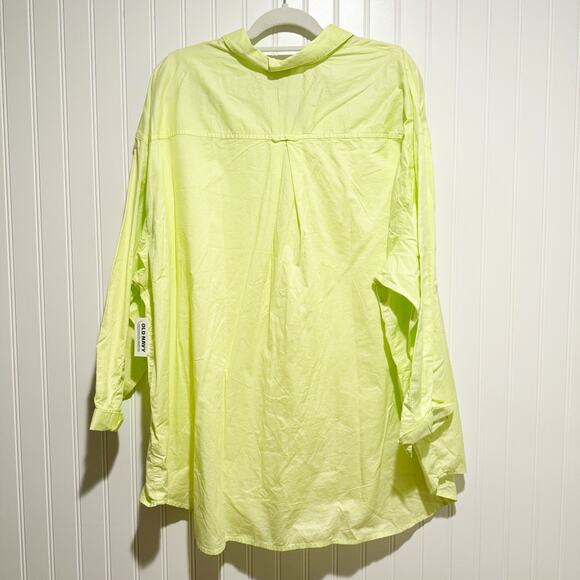Old Navy Boyfriend Shirt Lime Green NEW Plus Size 2X - Picture 7 of 7